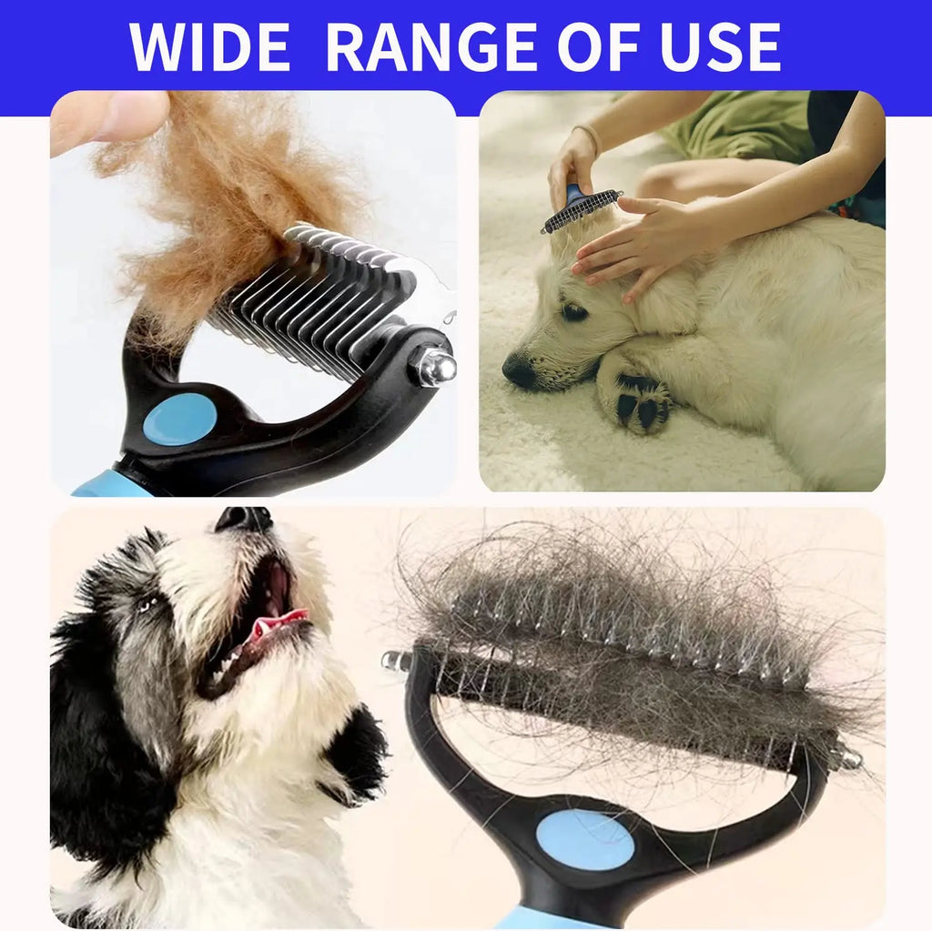 Brosse anti-poils professionnelle pour chien et chat - Elimine les poils mort sans douleur