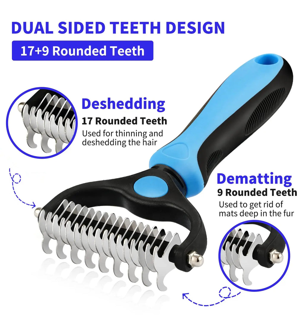 Brosse anti-poils professionnelle pour chien et chat - Elimine les poils mort sans douleur